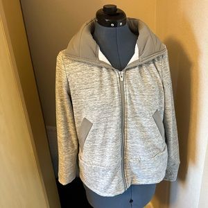Athleta Small Grey and White Zip Up Jacket